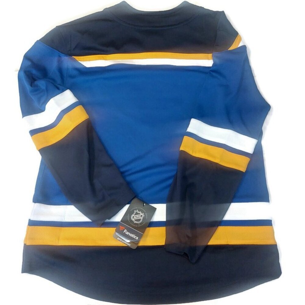 Fanatics Mens Size Small St Louis Blues Breakaway Home NHL Jersey Blue Yellow - Picture 5 of 6